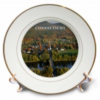 3dRose Beautiful Aerial View Of Connecticut River, Porcelain Plate, 8-inch   555450994
